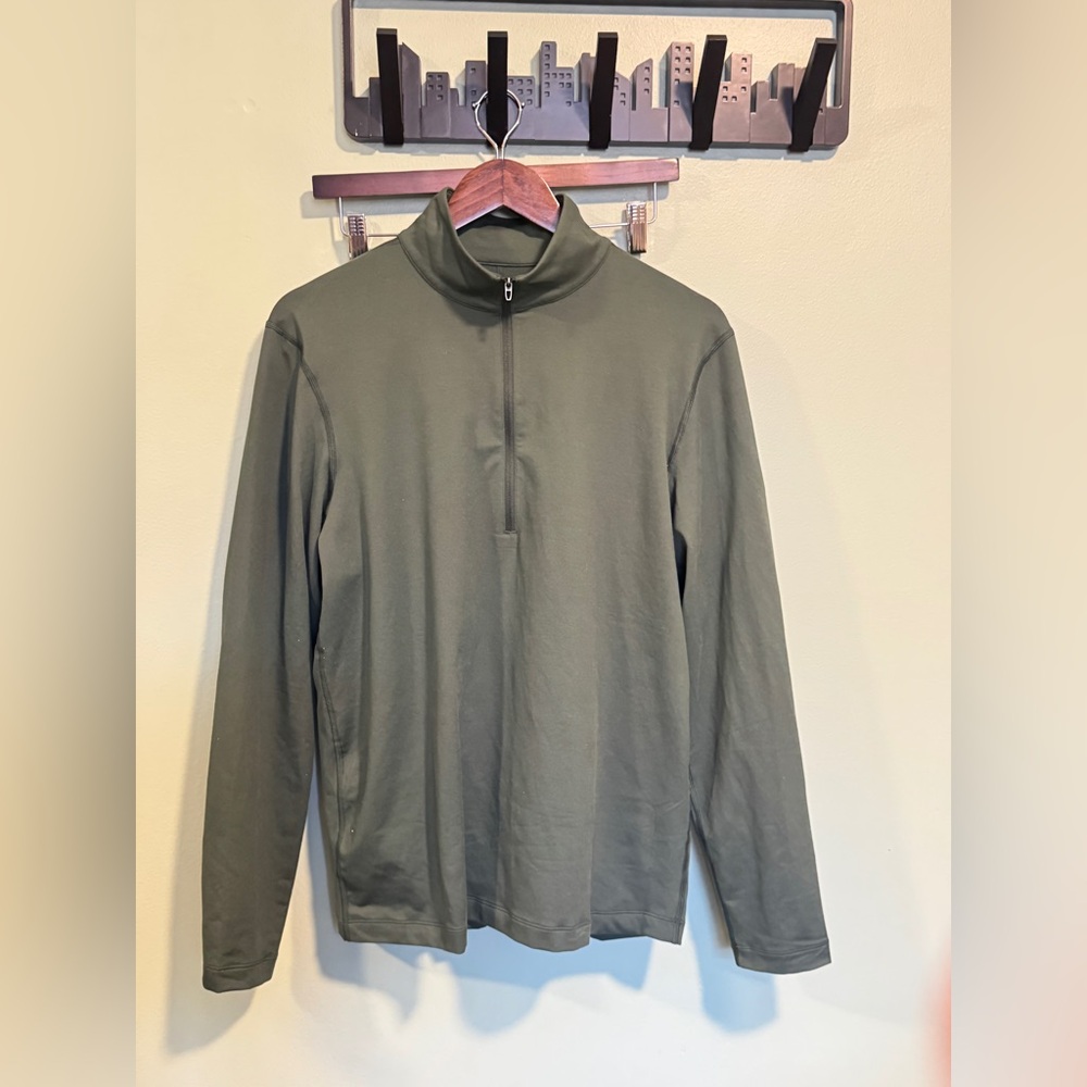 Lululemon Soft Jersey 1/4 Zip in Legacy Green